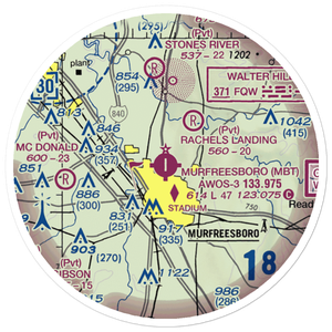 Murfreesboro Municipal Airport (MBT) VFR Sectional Sticker (20 mile)