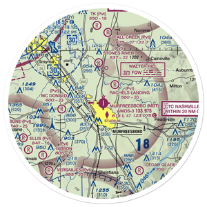 Murfreesboro Municipal Airport (MBT) VFR Sectional Sticker (30 mile)