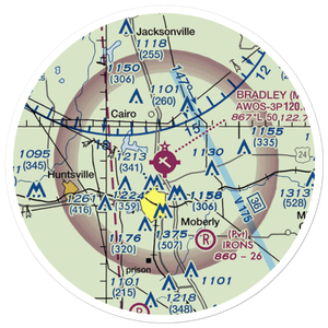 Omar N Bradley Airport (MBY) VFR Sectional Sticker (20 mile)