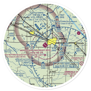 Merced Regional Macready Field (MCE) VFR Sectional Sticker (30 mile)