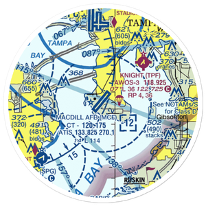 Mac Dill Air Force Base (MCF) VFR Sectional Sticker (20 mile)