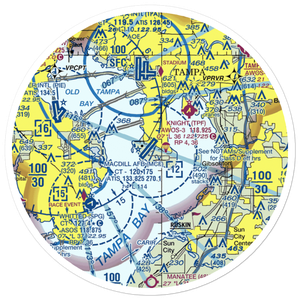 Mac Dill Air Force Base (MCF) VFR Sectional Sticker (30 mile)