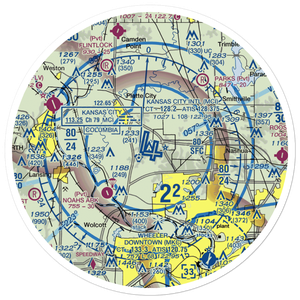 Kansas City International Airport (MCI) VFR Sectional Sticker (30 mile)