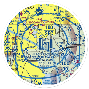 Orlando International Airport (MCO) VFR Sectional Sticker (20 mile)