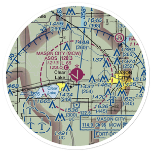 Mason City Municipal Airport (MCW) VFR Sectional Sticker (20 mile)