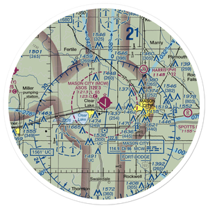 Mason City Municipal Airport (MCW) VFR Sectional Sticker (30 mile)