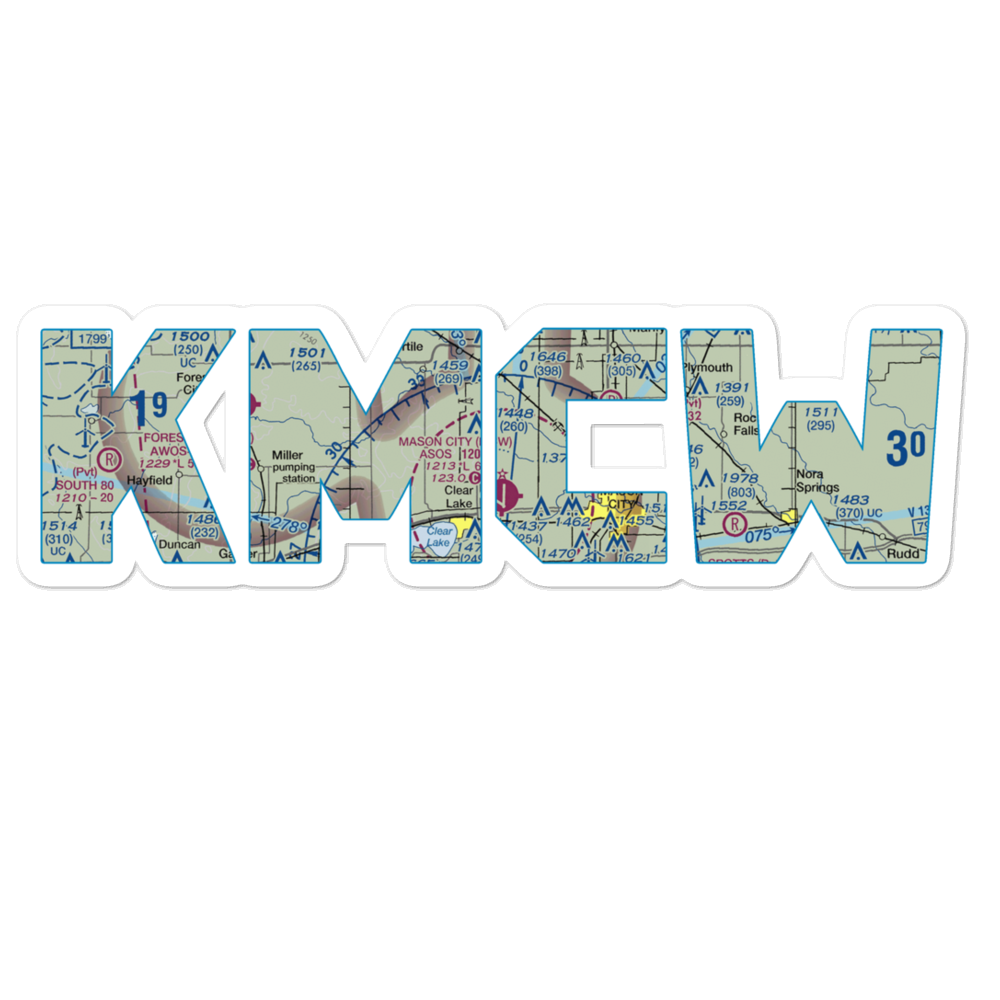 Mason City Municipal Airport (MCW) VFR Sectional Sticker 