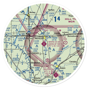 White County Airport (MCX) VFR Sectional Sticker (30 mile)
