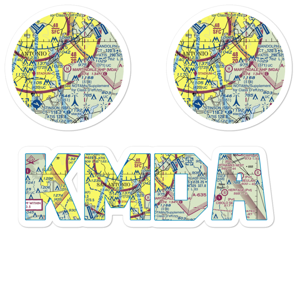 Martindale Army Heliport (MDA) VFR Sectional Sticker Pack 