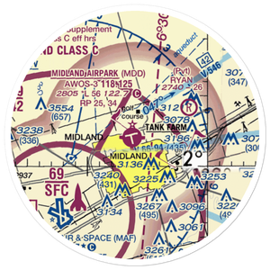 Midland Airpark (MDD) VFR Sectional Sticker (20 mile)