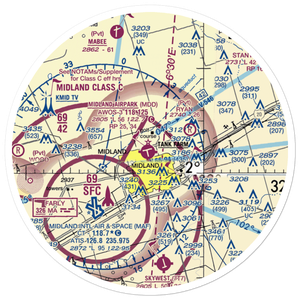 Midland Airpark (MDD) VFR Sectional Sticker (30 mile)