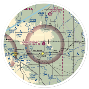 Mooreland Municipal Airport (MDF) VFR Sectional Sticker (30 mile)
