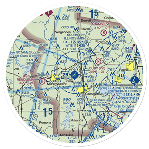 Southern Illinois Airport (MDH) VFR Sectional Sticker (30 mile)