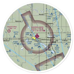 Madison Municipal Airport (MDS) VFR Sectional Sticker (30 mile)