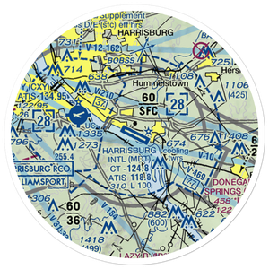 Harrisburg International Airport (MDT) VFR Sectional Sticker (20 mile)