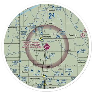 Taylor County Airport (MDZ) VFR Sectional Sticker (30 mile)