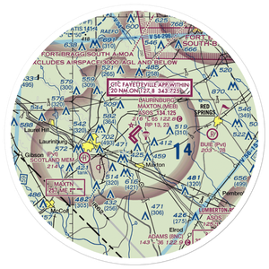 Laurinburg Maxton Airport (MEB) VFR Sectional Sticker (30 mile)