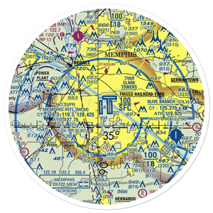 Memphis International Airport (MEM) VFR Sectional Sticker (30 mile)