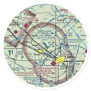 Castle Airport (MER) VFR Sectional Sticker (30 mile)