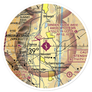 Minden-Tahoe Airport (MEV) VFR Sectional Sticker (20 mile)