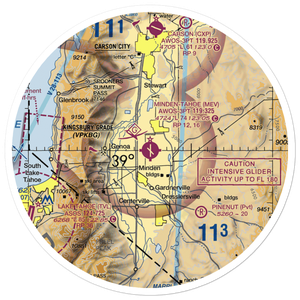 Minden-Tahoe Airport (MEV) VFR Sectional Sticker (30 mile)