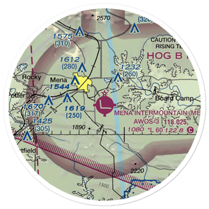 Mena Intermountain Municipal Airport (MEZ) VFR Sectional Sticker (20 mile)