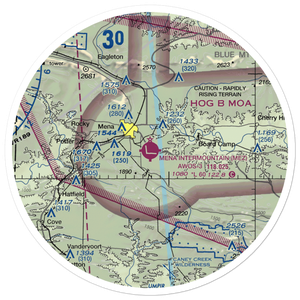 Mena Intermountain Municipal Airport (MEZ) VFR Sectional Sticker (30 mile)