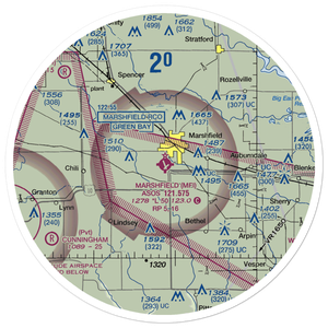 Marshfield Municipal Airport (MFI) VFR Sectional Sticker (30 mile)