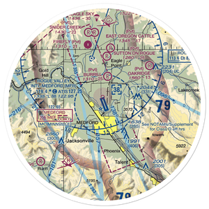 Rogue Valley International Medford Airport (MFR) VFR Sectional Sticker (30 mile)