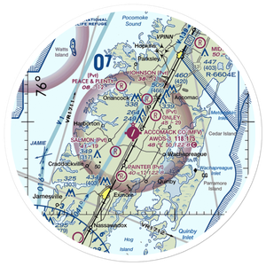 Accomack County Airport (MFV) VFR Sectional Sticker (30 mile)