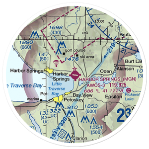 Harbor Springs Airport (MGN) VFR Sectional Sticker (20 mile)
