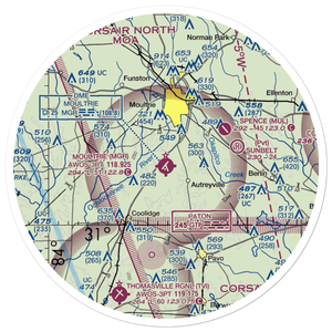 Moultrie Municipal Airport (MGR) VFR Sectional Sticker (30 mile)
