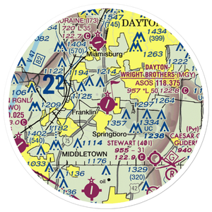 Dayton-Wright Brothers Airport (MGY) VFR Sectional Sticker (20 mile)