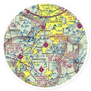 Dayton-Wright Brothers Airport (MGY) VFR Sectional Sticker (30 mile)