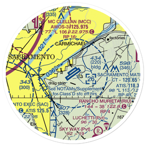 Sacramento Mather Airport (MHR) VFR Sectional Sticker (20 mile)