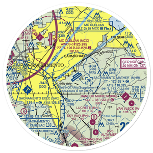 Sacramento Mather Airport (MHR) VFR Sectional Sticker (30 mile)