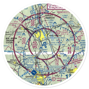 Manchester-Boston Regional Airport (MHT) VFR Sectional Sticker (30 mile)