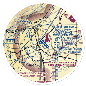 Mojave Airport (MHV) VFR Sectional Sticker (20 mile)