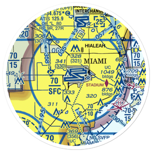 Miami International Airport (MIA) VFR Sectional Sticker (20 mile)