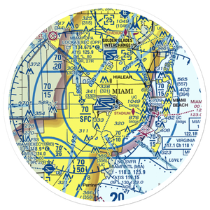 Miami International Airport (MIA) VFR Sectional Sticker (30 mile)