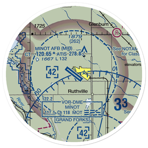 Minot Air Force Base (MIB) VFR Sectional Sticker (20 mile)