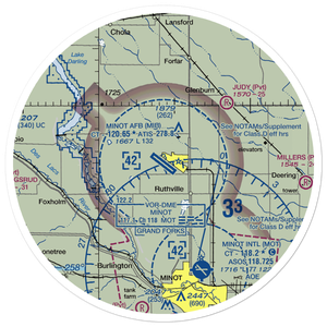 Minot Air Force Base (MIB) VFR Sectional Sticker (30 mile)