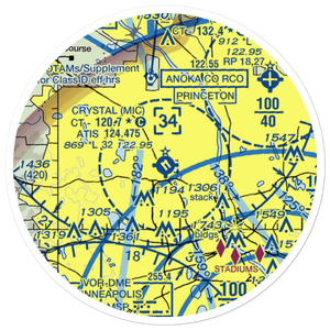 Crystal Airport (MIC) VFR Sectional Sticker (20 mile)