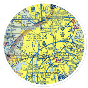 Crystal Airport (MIC) VFR Sectional Sticker (30 mile)