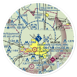 Delaware County Johnson Field (MIE) VFR Sectional Sticker (20 mile)