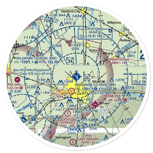 Delaware County Johnson Field (MIE) VFR Sectional Sticker (30 mile)