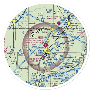Miami Regional Airport (MIO) VFR Sectional Sticker (30 mile)