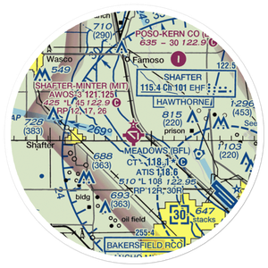 Shafter Airport - Minter Field (MIT) VFR Sectional Sticker (20 mile)