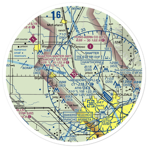 Shafter Airport - Minter Field (MIT) VFR Sectional Sticker (30 mile)
