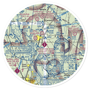 Picayune Municipal Airport (MJD) VFR Sectional Sticker (30 mile)